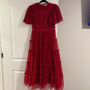 Icy City Co Red Tiered Tulle Dress